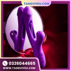 Máy rung tình dục đa chức năng cho nữ, dạng dildo rung kết hợp bú mút và vỗ nhịp.